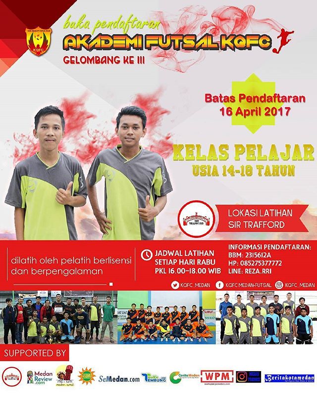 Buka Pendaftaran Akademi Futsal KQfc Medan gelombang III.
