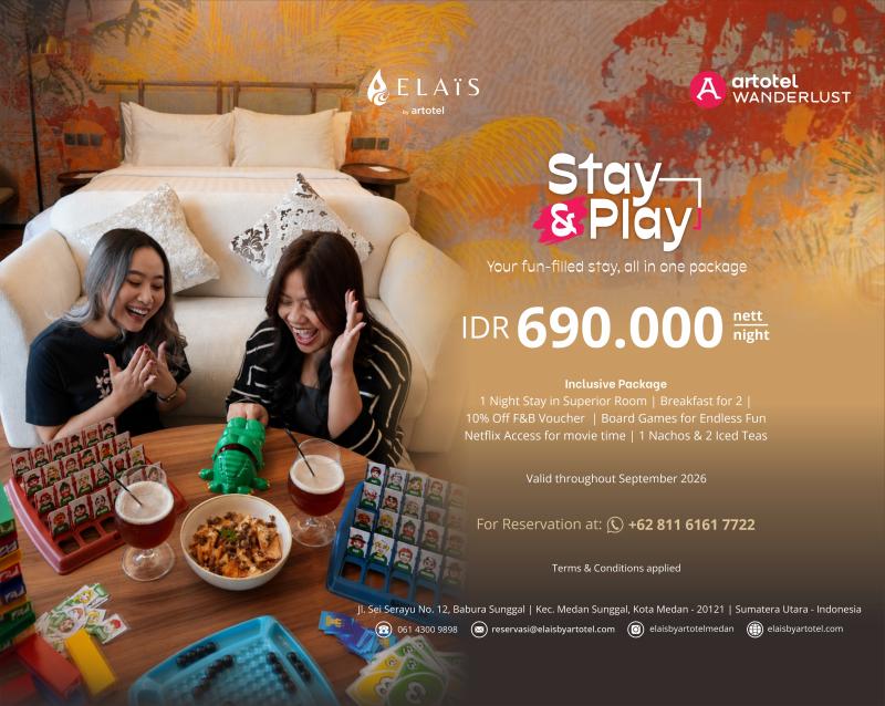 Staycation Medan Cuma Rp690 Ribuan, Elais by ARTOTEL Hadirkan Stay & Play September 2026 Staycation Medan Cuma Rp690 Ribuan, Elais by ARTOTEL Hadirkan Stay & Play September 2026